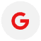 Red Google "G" logo centered on a light gray circular background, representing top-rated long distance moving services near me.